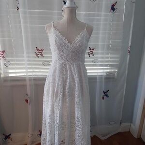 Charlotte Russe Elegant White Lace Dress Size L